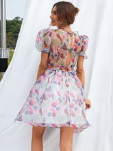 A Line Mini White Printed Casual Dress